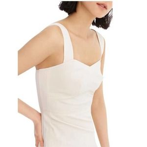 J CREW NWT Stretch Faille Sheath Dress Ivory Size 00 Sweetheart Neck Bridal
